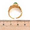Brass with Natural Gemstone Open Cuff Rings for Women RJEW-K261-08B-G-2