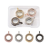 4Pcs 4 Colors Alloy Glass Crystal Rhinestone Pendants PALLOY-TA0002-37-10