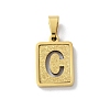 304 Stainless Steel Alphabet Pendants STAS-S152-01G-C-1