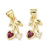 Brass Micro Pave Cubic Zirconia Pendants KK-L243-01G-04-1