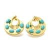 Flat Round Brass Stud Earrings EJEW-Z086-06G-4