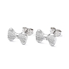 Non-Tarnish 304 Stainless Steel Grooved Bowknot Stud Earrings for Women EJEW-I285-05P-1