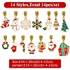 14Pcs Christmas Theme Alloy Enamel Pendants PALLOY-YW00033-3