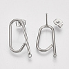 Left and Right Non-Tarnish 304 Stainless Steel Stud Earring Findings X-STAS-S079-142A-2
