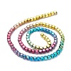Rainbow Color Electroplate Non-magnetic Synthetic Hematite Beads Strands G-L489-H01-2