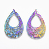 Ion Plating(IP) 201 Stainless Steel Filigree Pendants STAS-T057-05-2