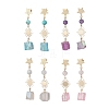 4 Pairs 201 Stainless Steel Dangle Stud Earrings EJEW-TA00794-2