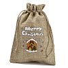 Christmas Printed Burlap Packing Pouches Drawstring Bags ABAG-Q053-02B-11-3