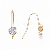 Brass Micro Cubic Zirconia Earring Hooks X-KK-N231-05-NF-3