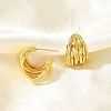 Multilayer C-Shaped Brass Stud Earrings EJEW-R018-03G-3