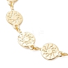 Brass Flat Round with Sun Pattern Link Bracelets BJEW-JB13480-3