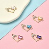 6Pcs 6 Colors Alloy Crystal Rhinestone Connector Charms FIND-YW0004-02-2