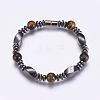 Non-Magnetic Synthetic Hematite Beaded Bracelets BJEW-P178-12-1