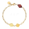 Natural Amber Beads Link Bracelets BJEW-JB13495-3