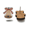 Christmas Printed Wood Stud Earrings for Women EJEW-U025-01E-1