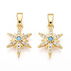 Brass Micro Pave Cubic Zirconia Pendants KK-T070-59B-G-1