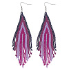 Bohemian Handmade Glass Seed Beads Tassel Dangle Earrings AE7424-1-3