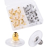80Pcs 2 Colors Brass Bullet Clutch Earring Backs KK-YW0002-77-1