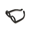 Brass Glasses Frame Open Cuff Ring for Women RJEW-F140-140EB-3