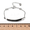 Heart Bar 304 Stainless Steel & Rhinestone Link Bracelets BJEW-A167-01P-01-3