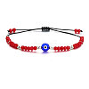 Adjustable Glass Evil Eye Brided Bead Bracelet TV3992-9-1