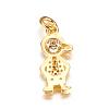 Brass Micro Pave Cubic Zirconia Pendants ZIRC-P060-34G-2