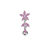 Titanium Alloy Pink Cubic Zirconia Eyebrow Curved Barbell Rings WGA8E4A-03-1