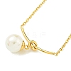 Plastic Imitation Pearl Round Pendant Necklaces NJEW-Z041-05S-2