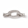 Brass Micro Pave Clear Cubic Zirconia Fold Over Clasps KK-K271-24P-3