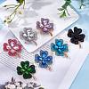 Cubic Zirconia Clover Brooch Pin JBR105D-6