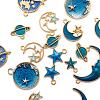 80Pcs 10 Style Celestial Alloy Enamel Pendants ENAM-LS0001-30-4