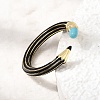 Brass Enamel Cuff Open Rings KK-CBA0E55-10G-3