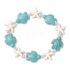 Synthetic Turquoise Beaded Stretch Bracelets for Men Women BJEW-JB11760-01-2
