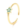 Star Golden Cuff Rings for Women KK-G404-09-4