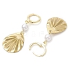 2 Pairs 2 Colors 201 Stainless Steel Shell Pearl Hoop Earrings EJEW-JE06181-5