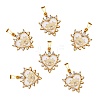 6Pcs Brass Clear Cubic Zirconia Pendants ZIRC-SZ0003-67-1