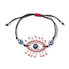 2Pcs 2 Color Horse Eye Glass Seed Beaded Link Bracelet Sets BJEW-MZ00074-4