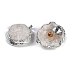 Natural Yellow Quartz & Druzy Agate Geode Pendants G-G162-02P-02-2