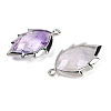 Natural Amethyst Faceted Leaf Pendants G-I375-04P-20-2