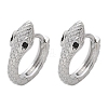 Brass Cubic Zirconia Hoop Earrings EJEW-Q014-08P-2