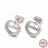 Anti-Tarnish Rhodium Plated 925 Sterling Silver Stud Earring Settings STER-F032-04P-6
