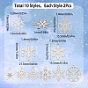 SUNNYCLUE 20Pcs 10 Style Christmas 201 & 304 Stainless Steel Pendants STAS-SC0005-20-2
