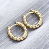 Brass Twisted Rope Chunky Hinged Huggie Hoop Earrings for Women EJEW-P196-25G-3