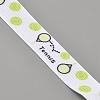 5 Yards Tennis Print Polyester Grosgrain Ribbon OCOR-WH0085-64C-1