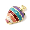 Brass Enamel Pendants KK-F929-07B-G-2