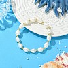 Brass & Natural Cultured Freshwater Pearl Beaded Stretch Bracelets for Women BJEW-JB13740-1