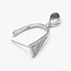 Anti-Tarnish Rhodium Plated 925 Sterling Silver Micro Pave Cubic Zirconia Pendant Bails STER-P034-47P-1