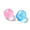 Transparent Resin Sphere Decoden Cabochons with Glitter Powder X-RESI-E053-08A-2