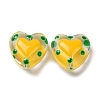 Glass Heart Beads GLAA-D005-01E-2