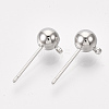 Brass Ball Stud Earring Findings KK-S348-415D-1